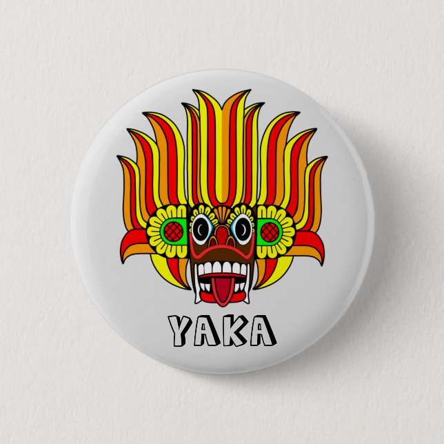 Yaka (Sri Lanka devil) design  Button (Front)