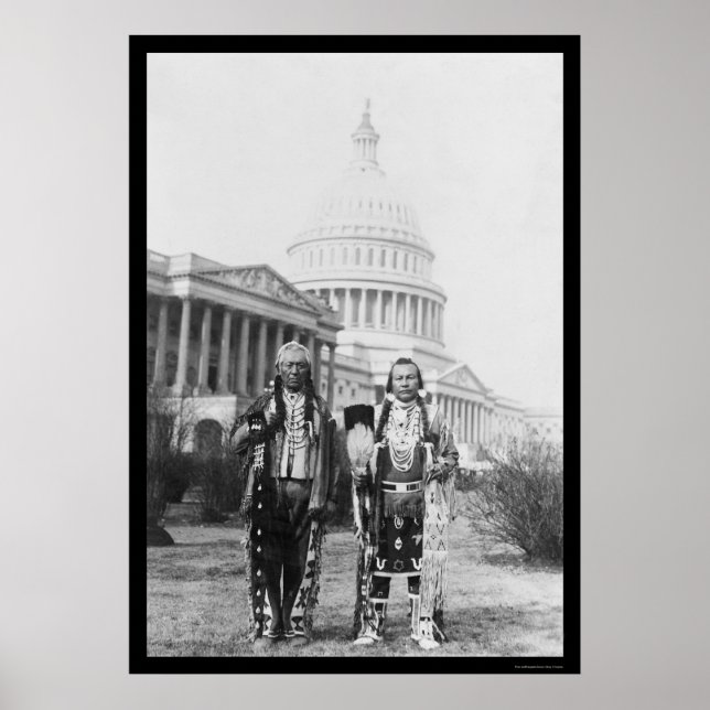 Yakama Indian Chiefs in front of the Capitol 1927 Poster (Front)