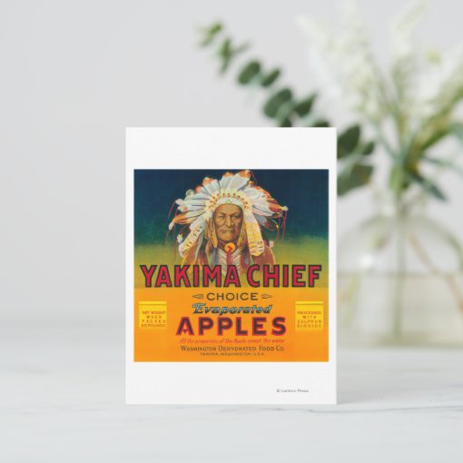 Yakima Chief Apple Label Yakima, WA Postcard Zazzle