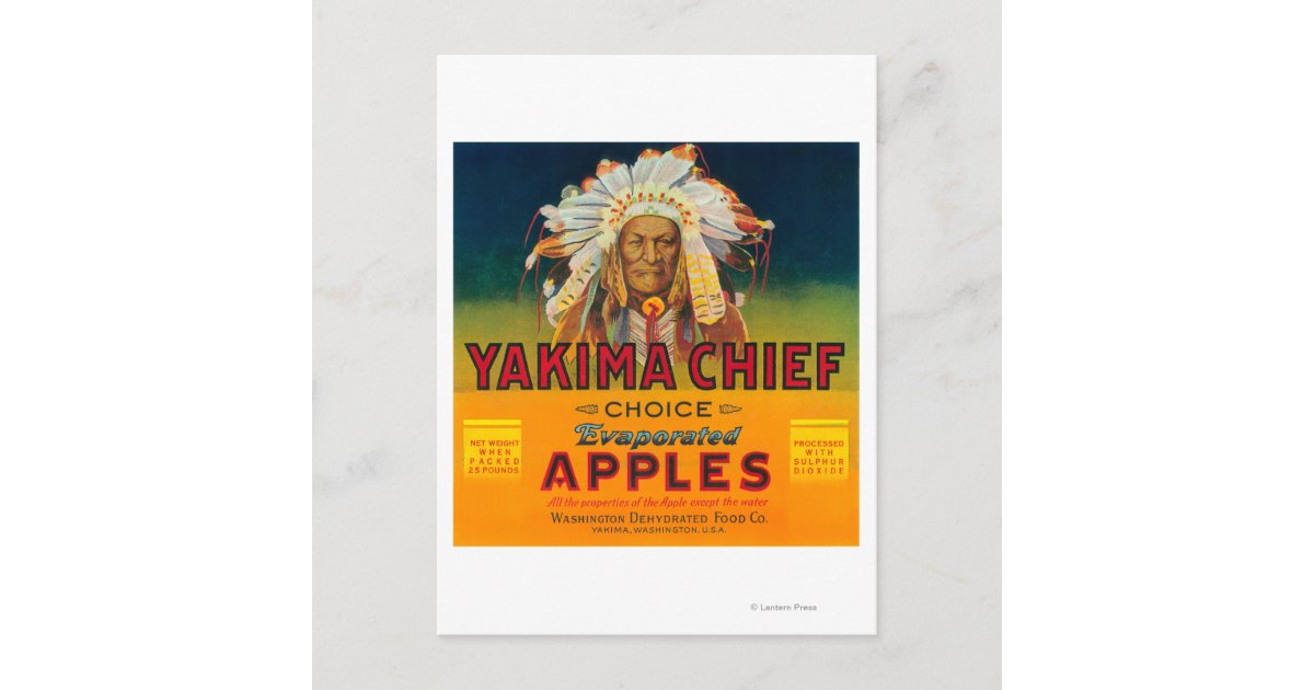 Yakima Chief Apple Label Yakima, WA Postcard Zazzle