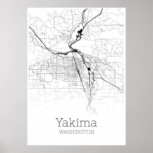 Yakima Map _ Washington _ City Map Poster