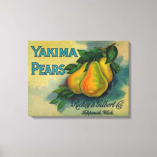 Yakima Pears Crate LabelToppenish, WA Canvas Print (Front)
