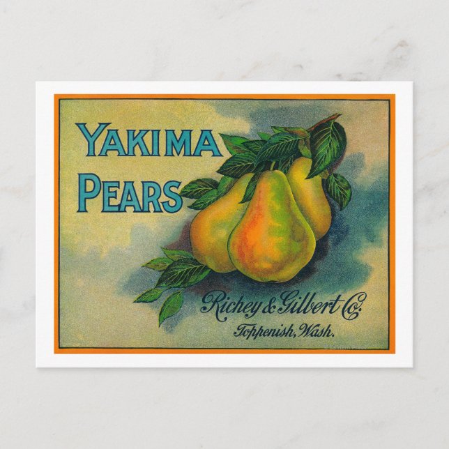 Yakima Pears Crate LabelToppenish, WA Postcard (Front)