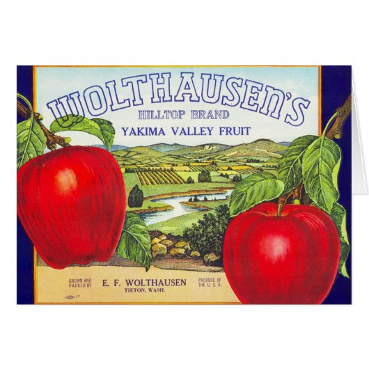 Yakima Valley Apples - Vintage Fruit Crate Label (Front Horizontal)