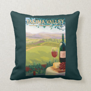 Yakima Valley, WashingtonWine Country Throw Pillow