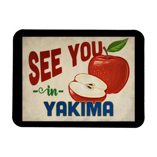 Yakima Washington Apple _ Vintage Travel Magnet