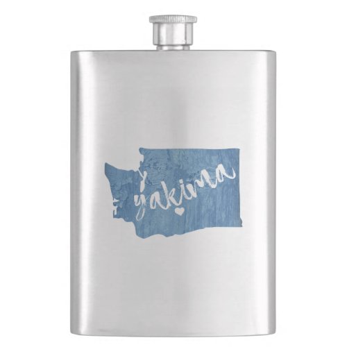 Yakima Washington Wood Grain Flask