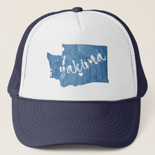 Yakima Washington Wood Grain Trucker Hat