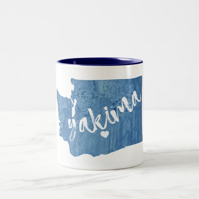 Yakima Washington Wood Grain Two-Tone Coffee Mug (Center)