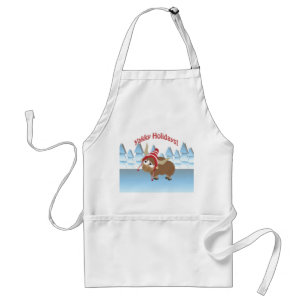 Yakky Holidays! Winter Scene Adult Apron