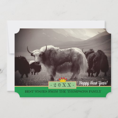 Yaks  Happy New Year Card Himalayas Tibet