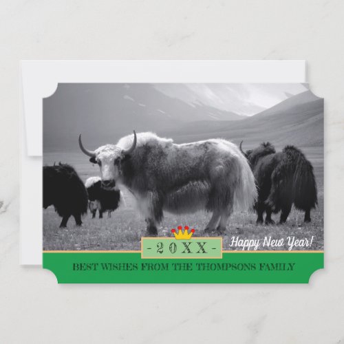Yaks  Happy New Year Card Himalayas Yak Tibet
