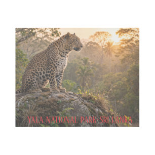 Yala National Park Sri Lanka Leopard Wood Wall Art