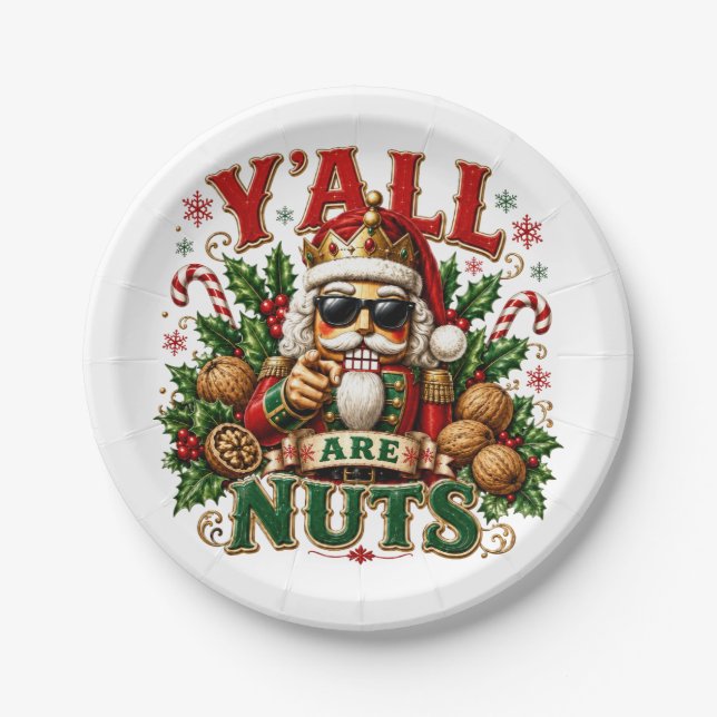 Y'ALL ARE NUTS PAPER PLATES (Front)