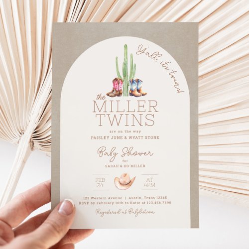 Yall its Twins Baby Shower Invitation