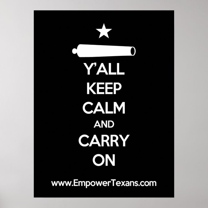 Y'all Keep Calm And Carry On (Black) Posters