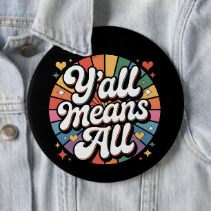 Y'all Means All Retro Button