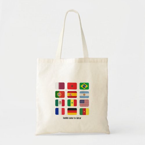 yalla habibi come to qatar tote bag