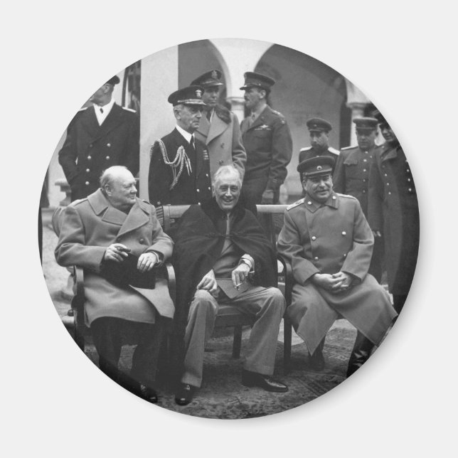 Yalta Conference Roosevelt Stalin Churchill 1945 Magnet (Front)