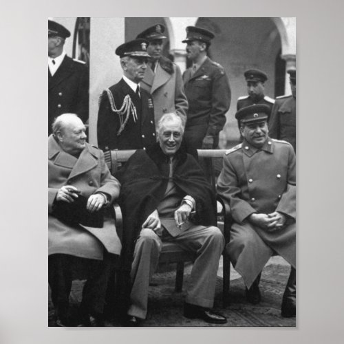 Yalta Conference Roosevelt Stalin Churchill 1945 Poster