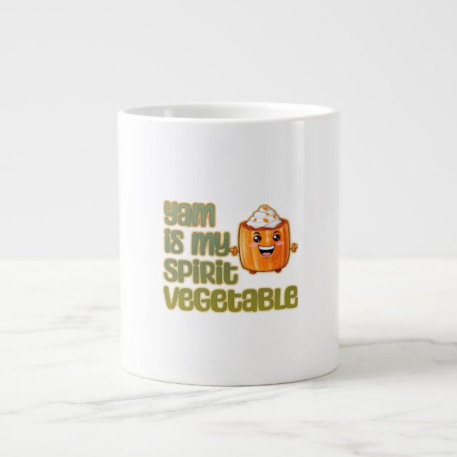 Yam Is My Spirit Vegetable Funny Playful Mood Giant Coffee Mug (Front)