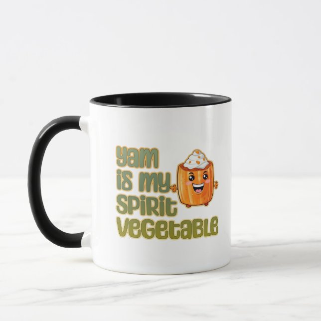Yam Is My Spirit Vegetable Funny Playful Mood Mug (Left)