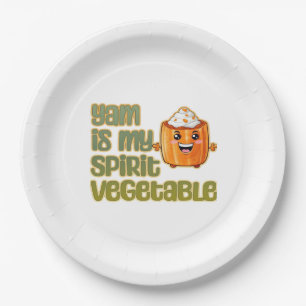 Yam Is My Spirit Vegetable Funny Playful Mood Paper Plates