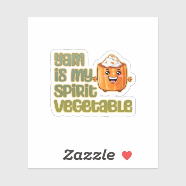 Yam Is My Spirit Vegetable Funny Playful Mood Sticker (Sheet)