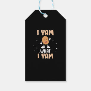 Yam What I Yam Funny Potato Pun Thanksgiving Gift Tags