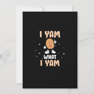 Yam What I Yam Funny Potato Pun Thanksgiving Holiday Card