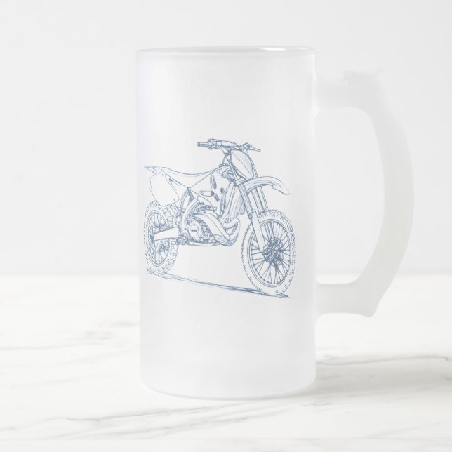 Yam YZ250 2010 Frosted Glass Beer Mug (Right)