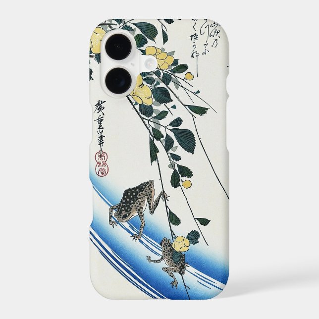 Yamabuki and Frog, Hiroshige, Ukiyo-e Case-Mate iPhone Case (Back)