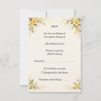 Yamabuki Wedding RSVP Card