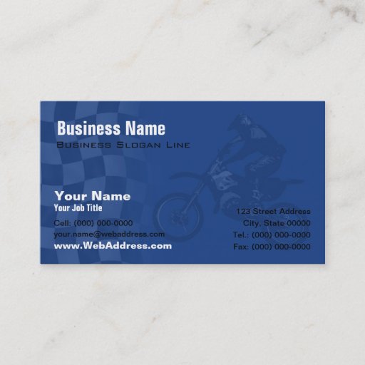 Customizable Yamaha Blue Motocross Business Card
