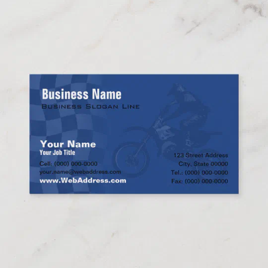 Yamaha Blue Motocross Business Card Zazzle Com