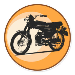 Yamaha FS1E 'FIZZY' Classic moped Round Sticker