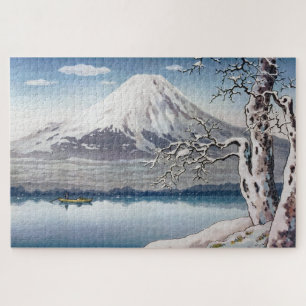 Yamanaka Lake in Winter by Tsuchiya Koitsu Jigsaw Puzzle