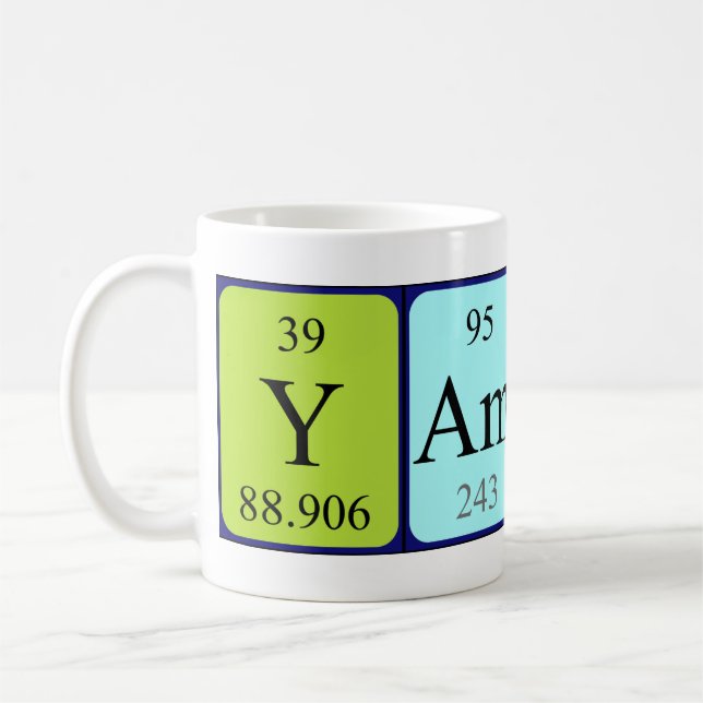 Yamato periodic table name mug (Left)