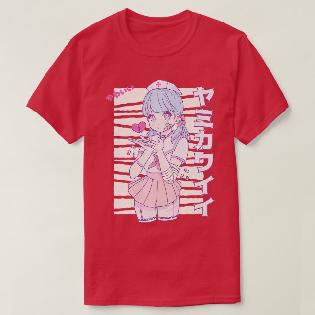 Yami Kawaii Anime Pastelcore Aesthetic Pastel Menh T-Shirt (Design Front)