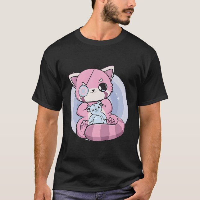 Yami Kawaii Red Panda Bear Fairy Kei Harajuku Nugo T-Shirt (Front)