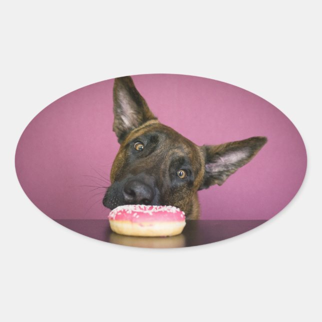 Yamm Yamm- I want to have this donut Oval Sticker (Front)