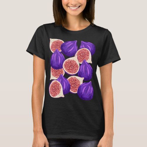 Yammy Watercolor Fig Fruit T_Shirt