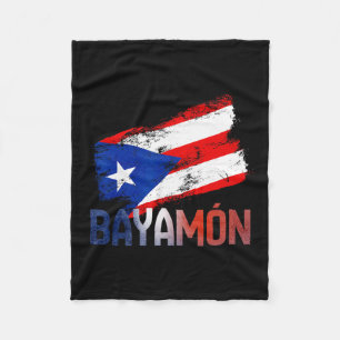 Yamón City Puerto Rico Flag Vintage Roots Boricua Fleece Blanket