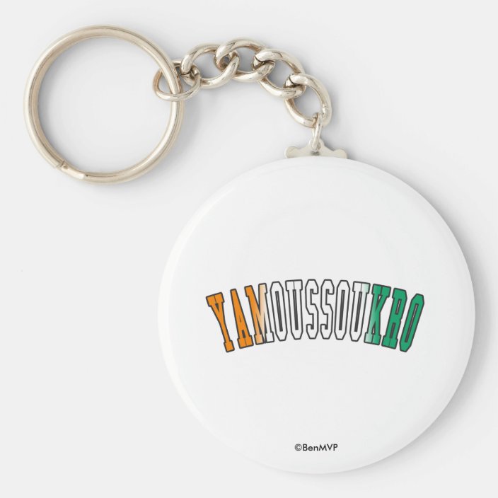 Yamoussoukro in Cote d'Ivoire National Flag Colors Keychain