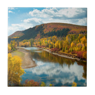 Yampa River In Autumn Ceramic Tile