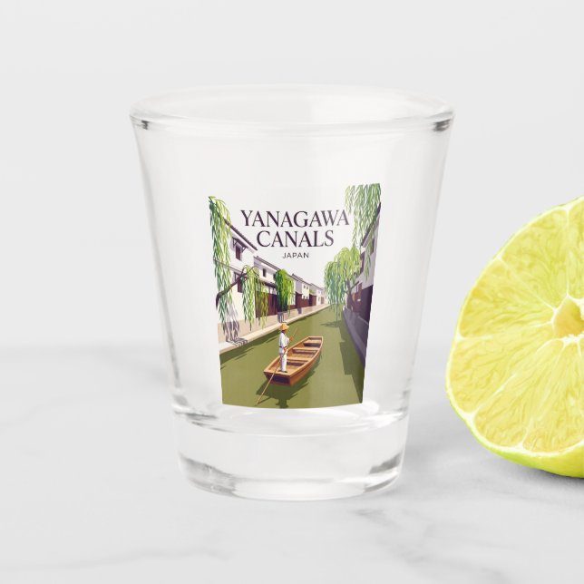 Yanagawa Canals Japan Shot Glass (Front)