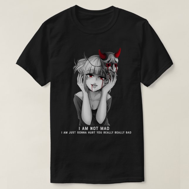 Yandere Oni Mask Manga Style  T-Shirt (Design Front)