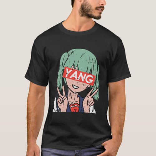 Yang Anime Girl Vaporwave Andrew For President 202 T_Shirt