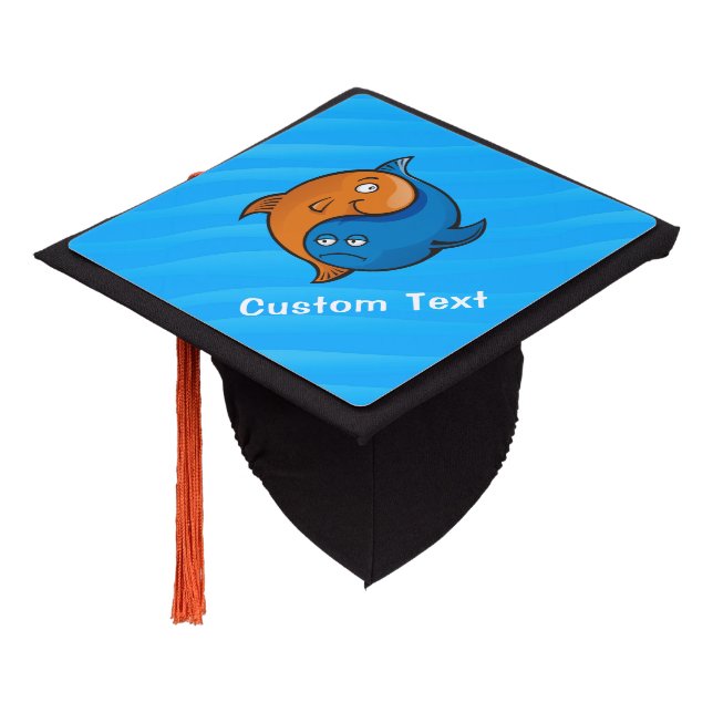 Yang Fish Cartoon Graduation Cap Topper (Angled)