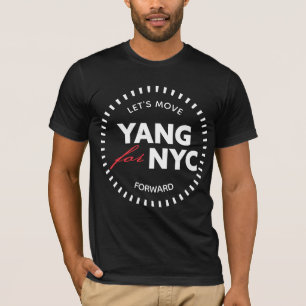 Yang for NYC Let's Move Forward 46yo Dots Black T-Shirt